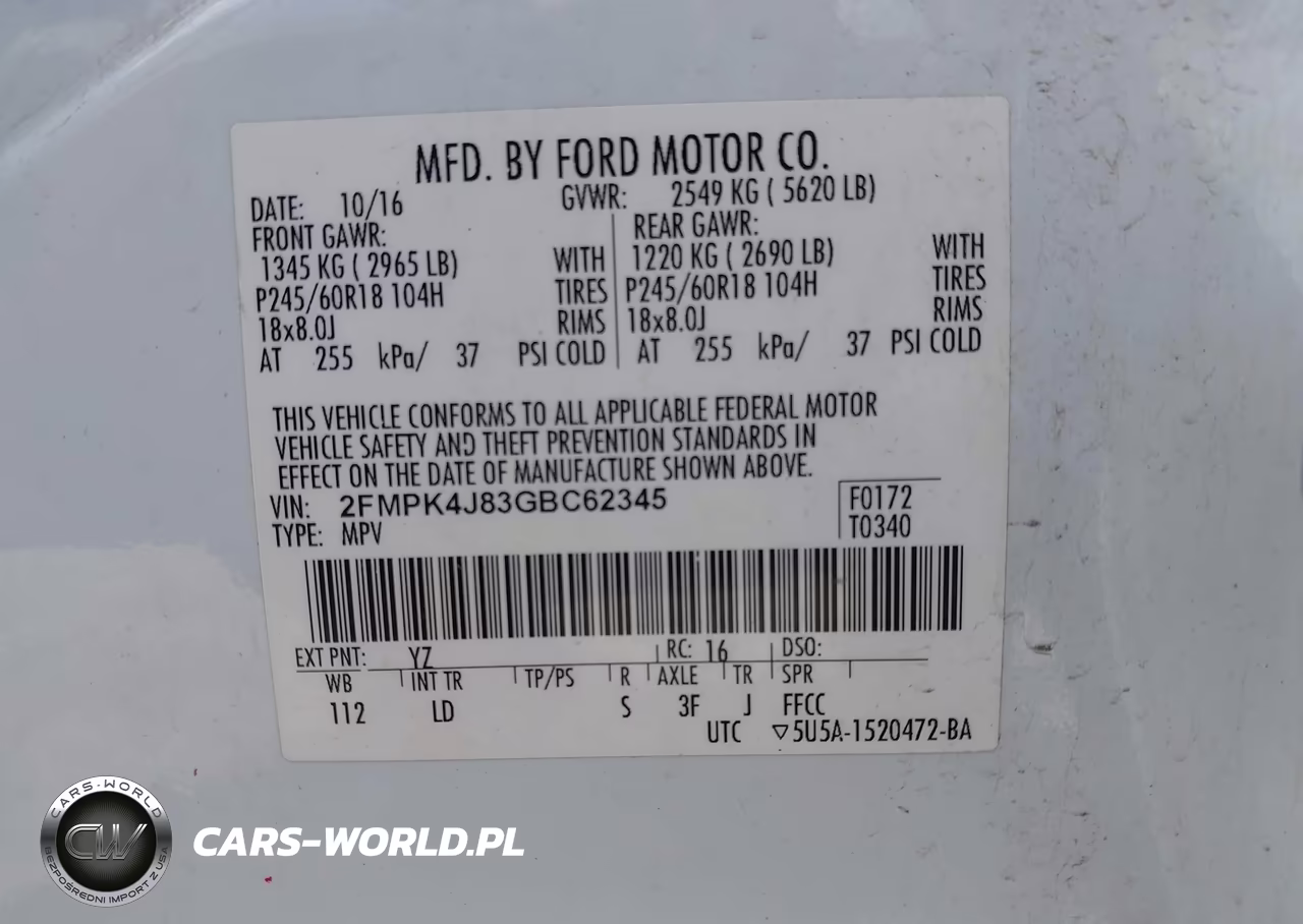 2016 Ford Edge Sel VIN:2FMPK4J83GBC62345 - 9