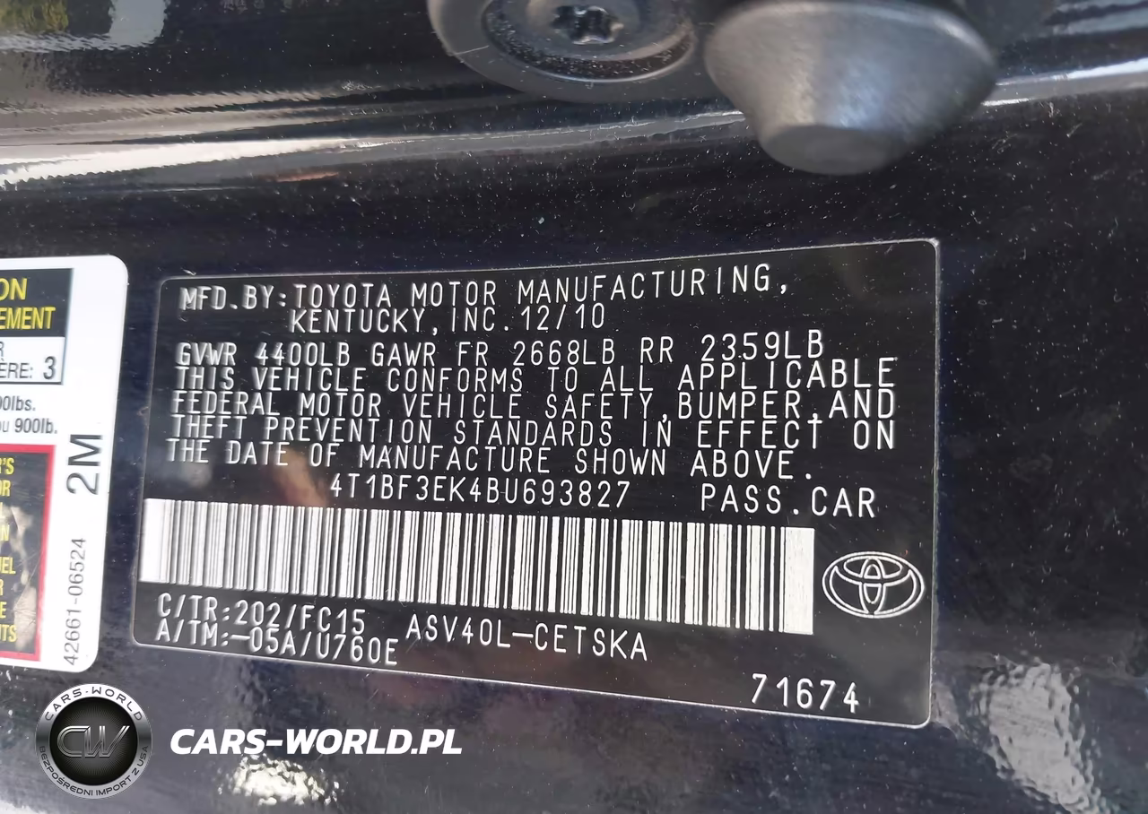 2011 Toyota Camry Se VIN:4T1BF3EK4BU693827 - 9