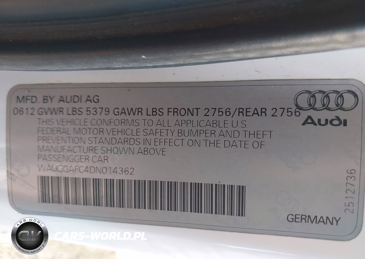 2013 AUDI A6 PREMIUM PLUS VIN:WAUGGAFC4DN014362 - 9