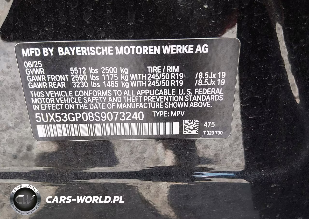 2025 BMW X3 30 xDrive VIN:5UX53GP08S9073240 - 9
