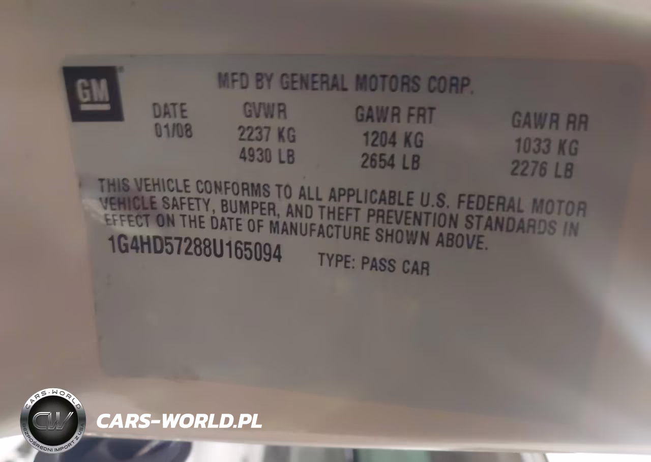 2008 Buick Lucerne Cxl VIN:1G4HD57288U165094 - 9