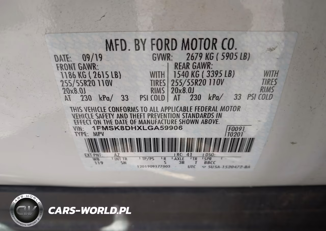 2020 Ford Explorer Xlt VIN:1FMSK8DHXLGA59906 - 9