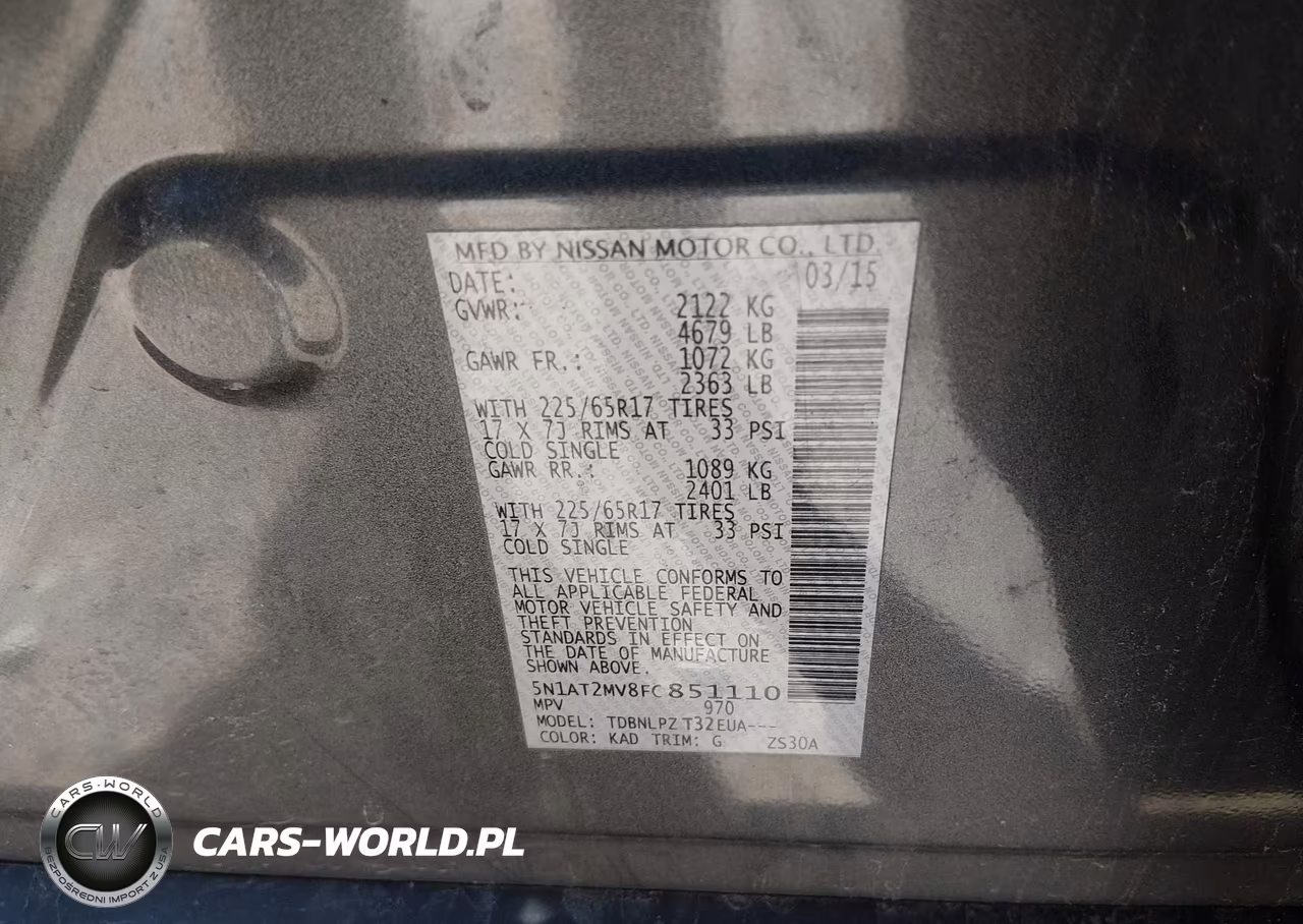 2015 Nissan Rogue S VIN:5N1AT2MV8FC851110 - 9