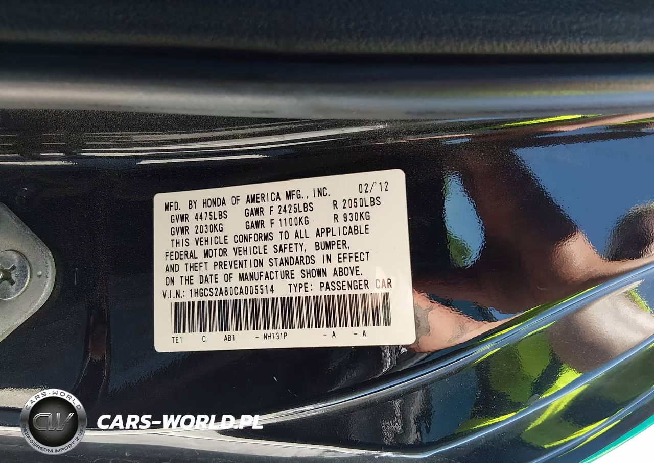 2012 Honda Accord 3.5 Ex-L VIN:1HGCS2A80CA005514 - 9