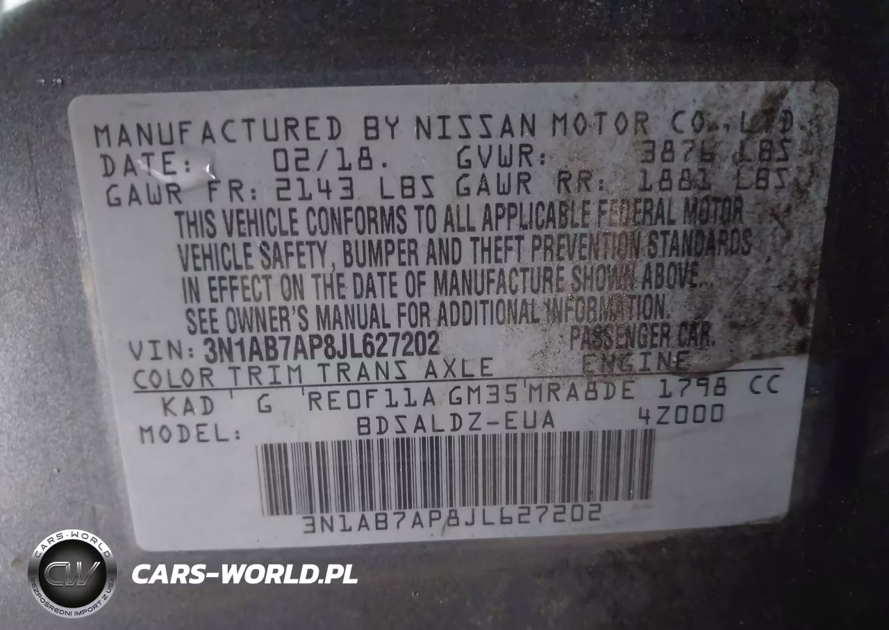 2018 Nissan Sentra Sv VIN:3N1AB7AP8JL627202 - 9