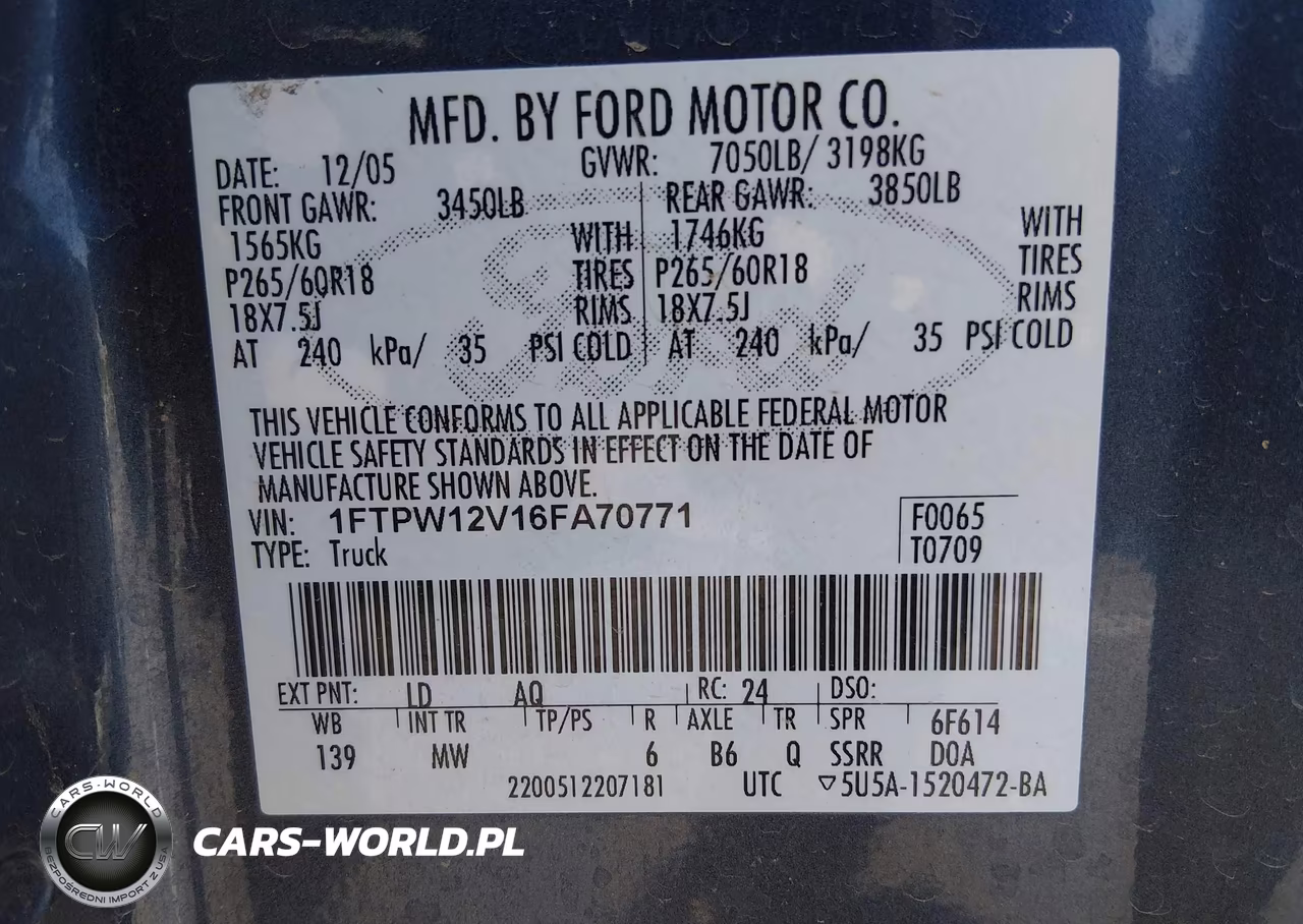 2006 Ford F-150 Lariat-Xlt VIN:1FTPW12V16FA70771 - 9