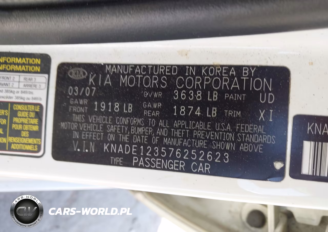 2007 Kia Rio Sx VIN:KNADE123576252623 - 9