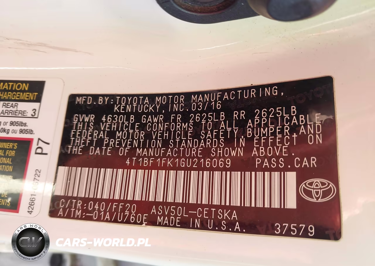 2016 Toyota Camry Se VIN:4T1BF1FK1GU216069 - 9