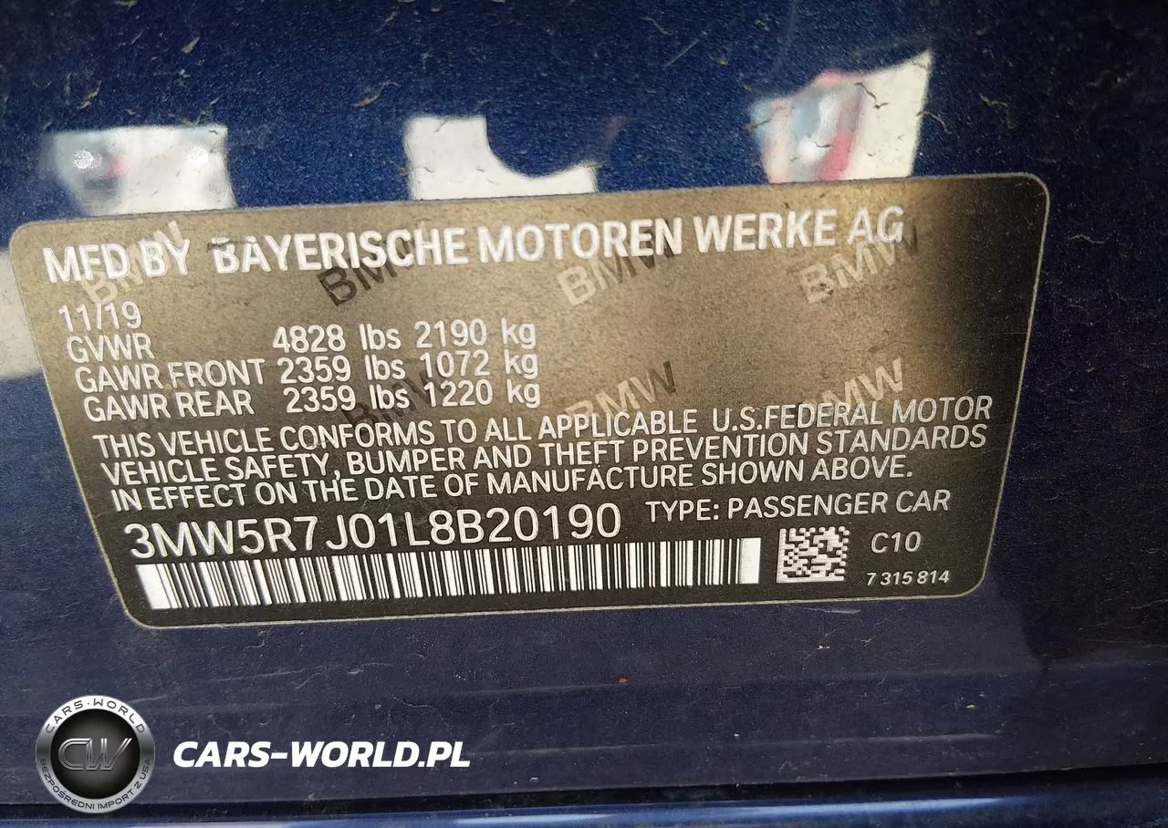 2020 BMW 330I xDrive VIN:3MW5R7J01L8B20190 - 9