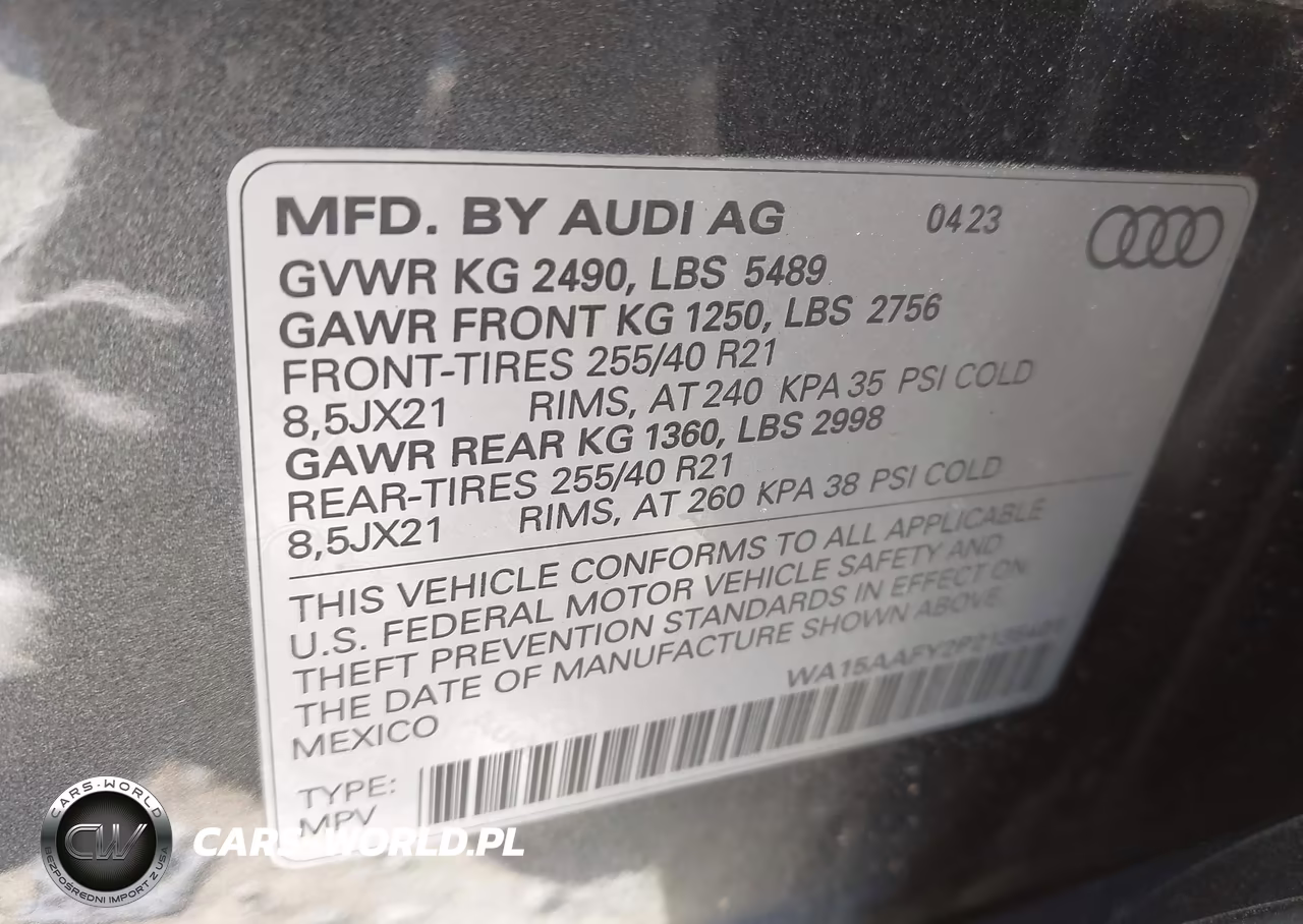 2023 Audi Q5 Sportback Premium Plus 45 Tfsi S Line Quattro S Tronic VIN:WA15AAFY2P2135401 - 9