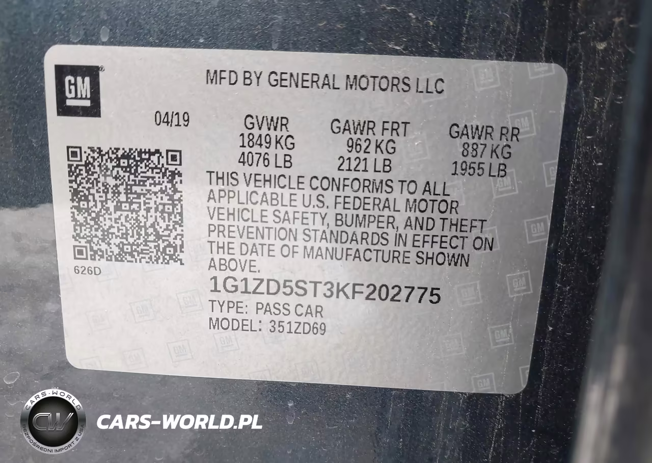 2019 Chevrolet Malibu Lt VIN:1G1ZD5ST3KF202775 - 9
