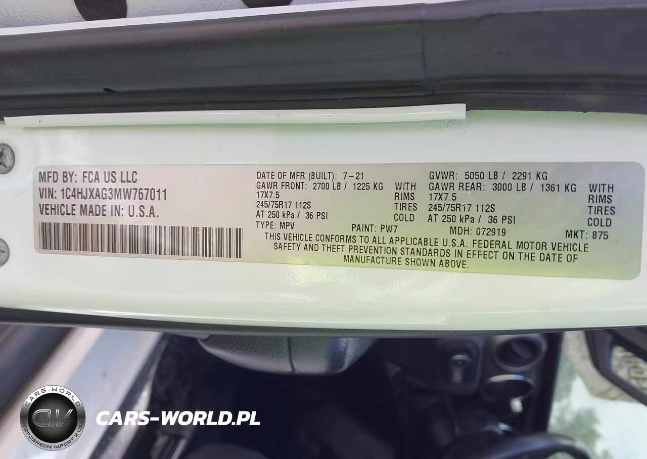 2021 Jeep Wrangler Sport S 4X4 VIN:1C4HJXAG3MW767011 - 9