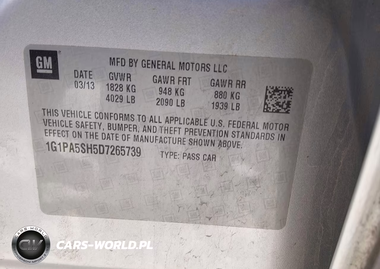 2013 Chevrolet Cruze Ls Auto VIN:1G1PA5SH5D7265739 - 9