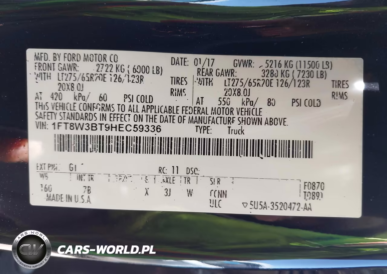 2017 Ford F-350 Platinum VIN:1FT8W3BT9HEC59336 - 8