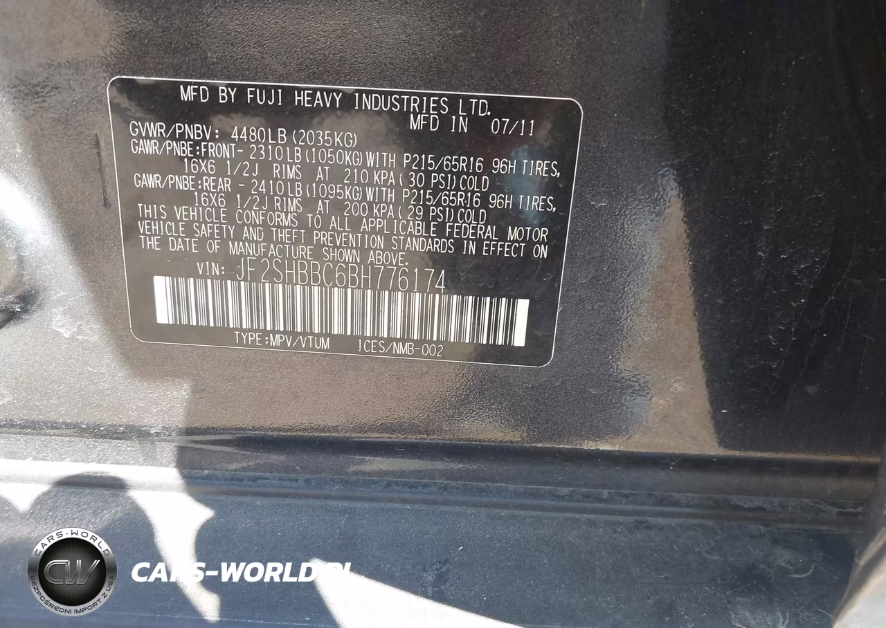 2011 Subaru Forester 2.5X VIN:JF2SHBBC6BH776174 - 9