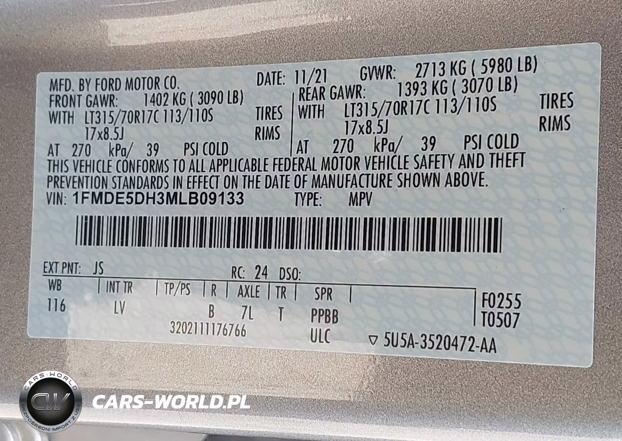 2021 Ford Bronco VIN:1FMDE5DH3MLB09133 - 9