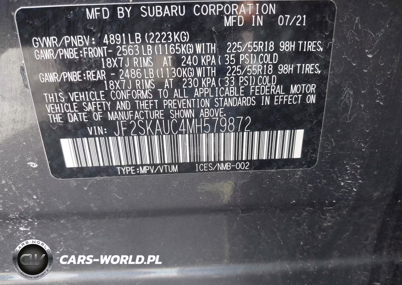 2021 Subaru Forester Limited VIN:JF2SKAUC4MH579872 - 9