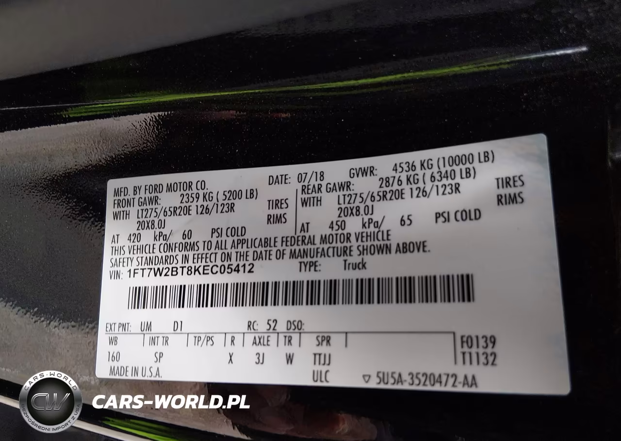 2019 Ford F-250 King Ranch VIN:1FT7W2BT8KEC05412 - 9