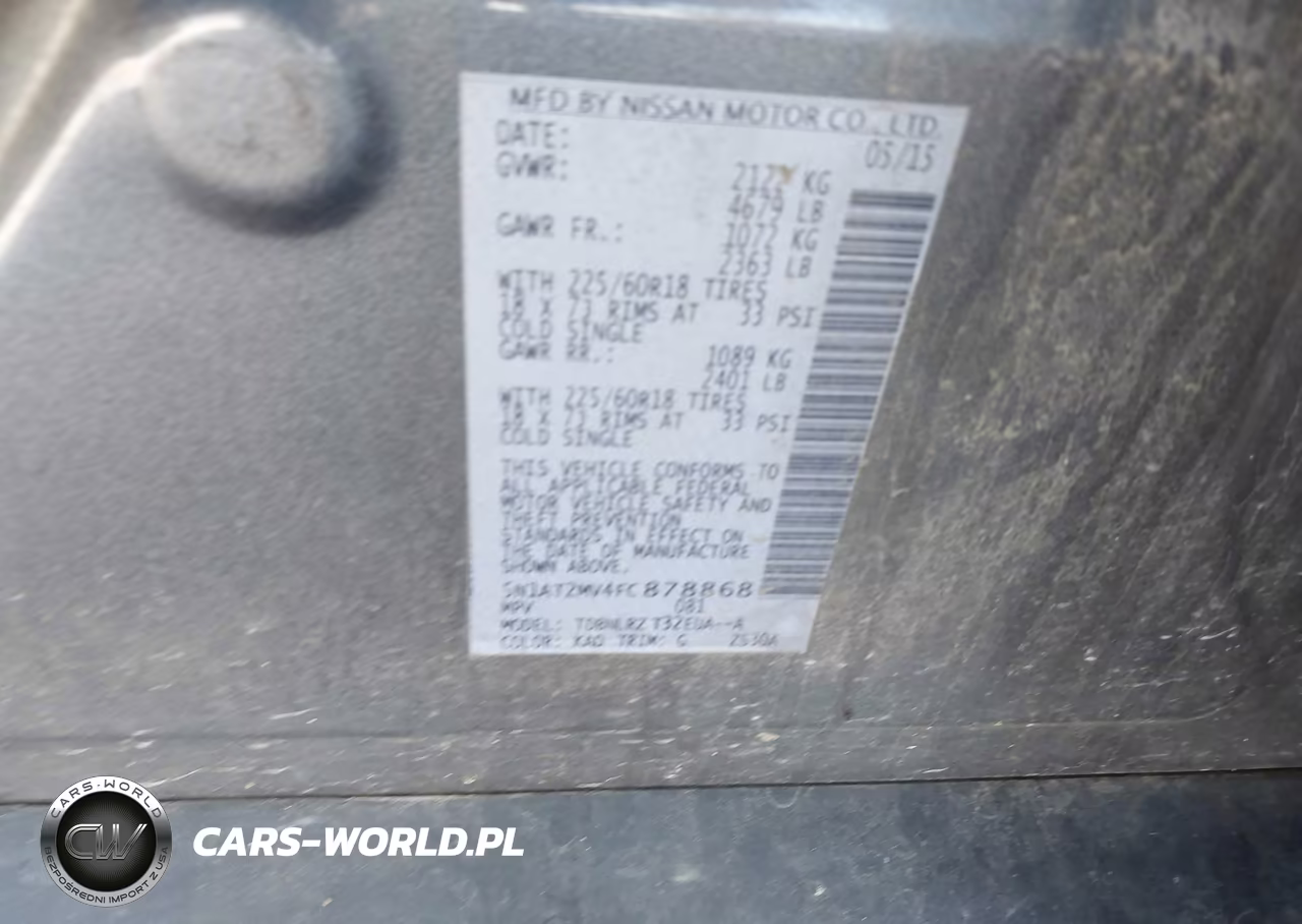 2015 Nissan Rogue Sl VIN:5N1AT2MV4FC878868 - 9