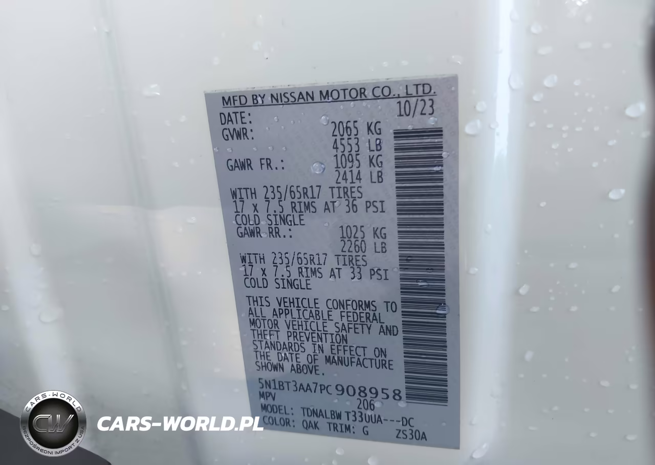 2023 Nissan Rogue S Fwd VIN:5N1BT3AA7PC908958 - 9