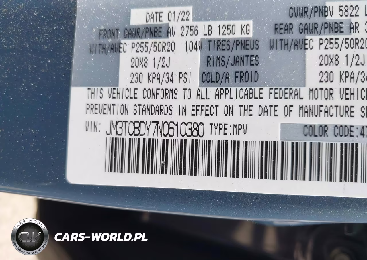 2022 Mazda Cx-9 Carbon Edition VIN:JM3TCBDY7N0610380 - 9