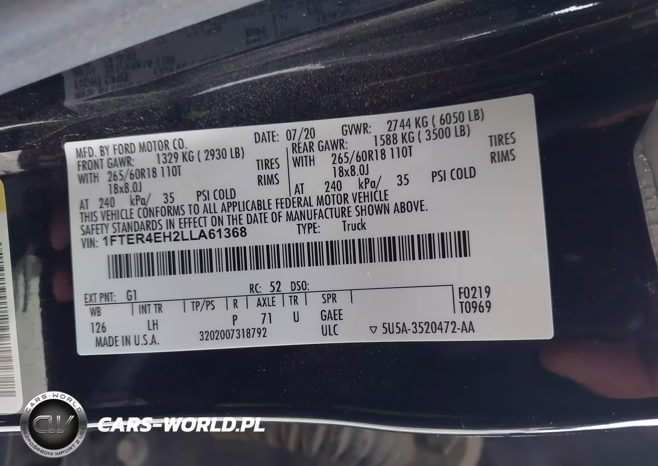 2020 Ford Ranger Xlt VIN:1FTER4EH2LLA61368 - 9