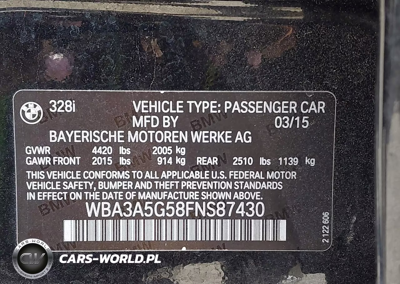 2015 BMW 328I VIN:WBA3A5G58FNS87430 - 9