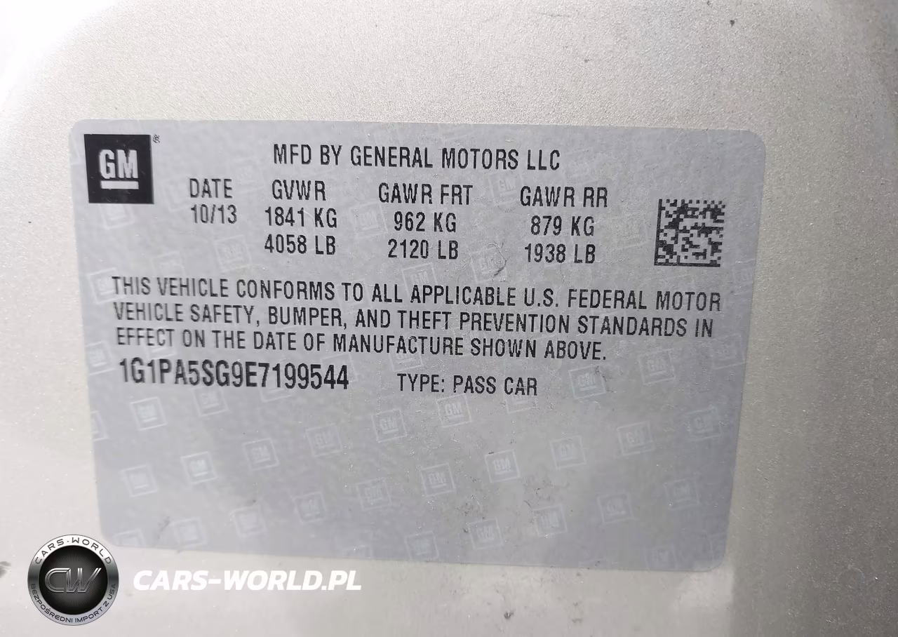 2014 Chevrolet Cruze Ls Auto VIN:1G1PA5SG9E7199544 - 9