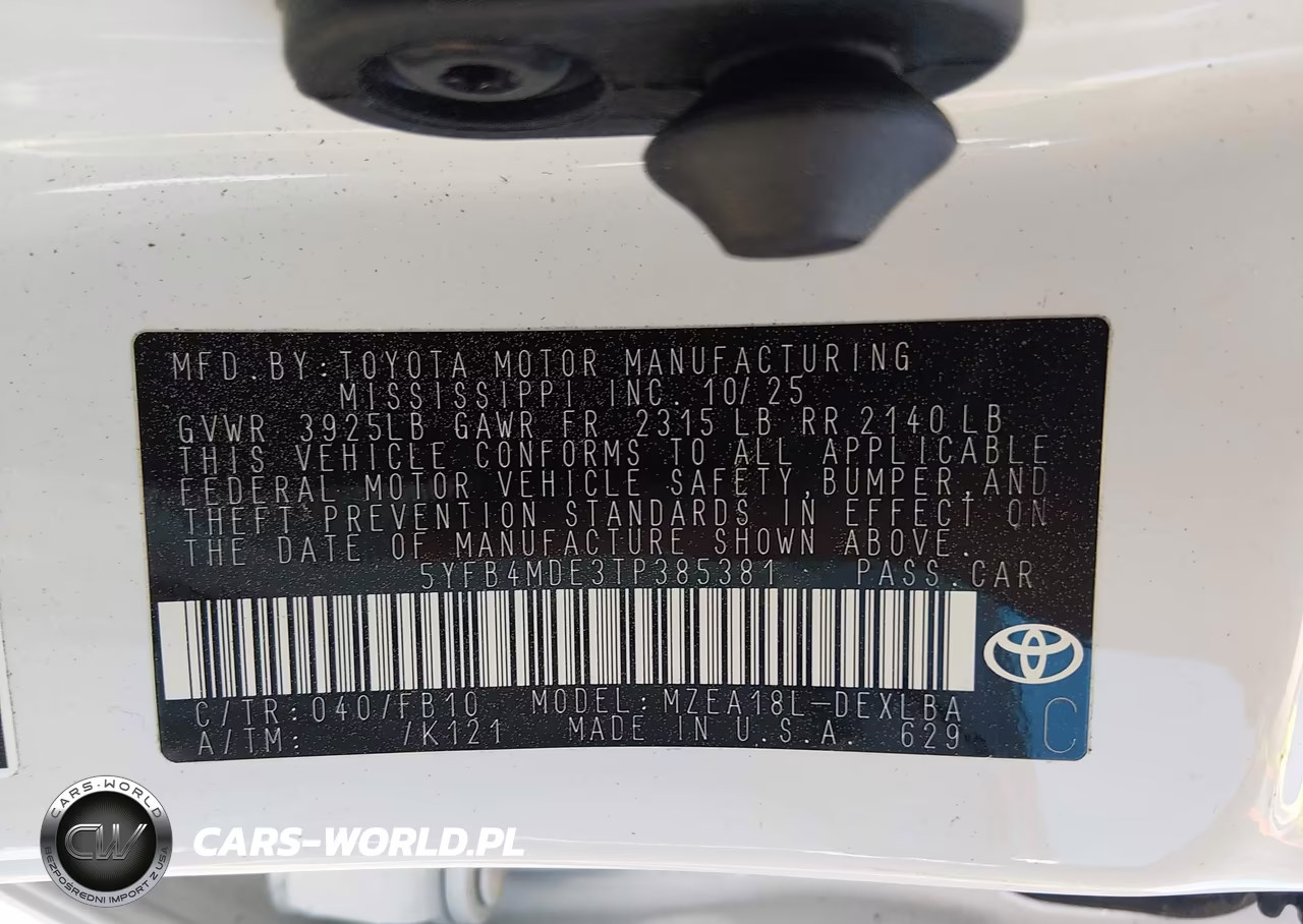 2026 Toyota Corolla Le VIN:5YFB4MDE3TP385381 - 9