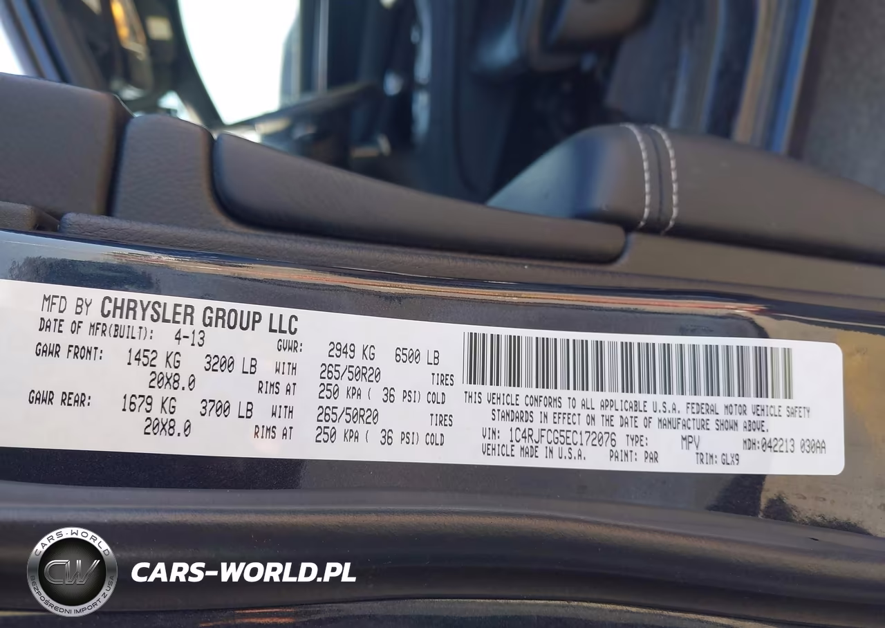 2014 Jeep Grand Cherokee Overland VIN:1C4RJFCG5EC172076 - 9