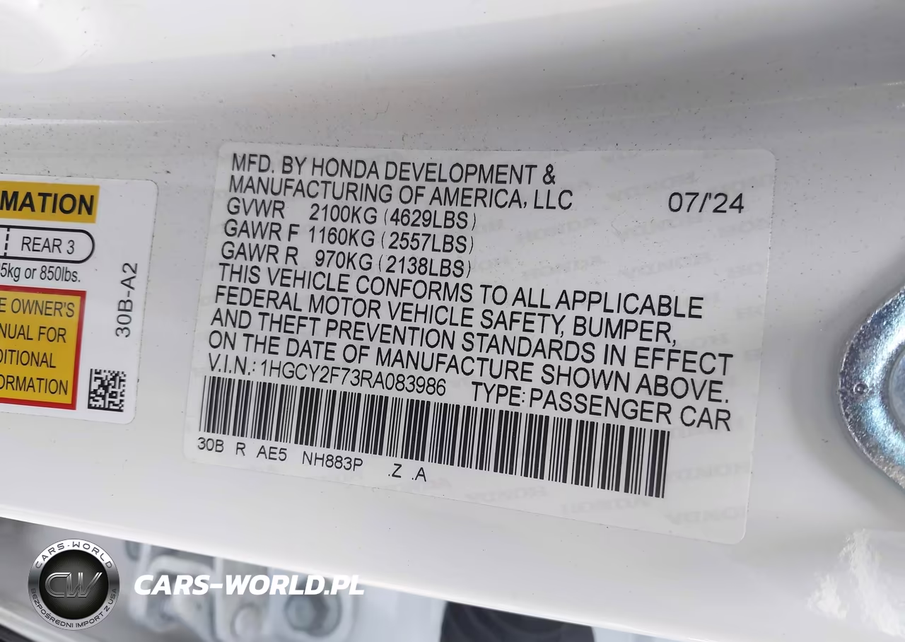 2024 Honda Accord Hybrid Sport-L VIN:1HGCY2F73RA083986 - 9