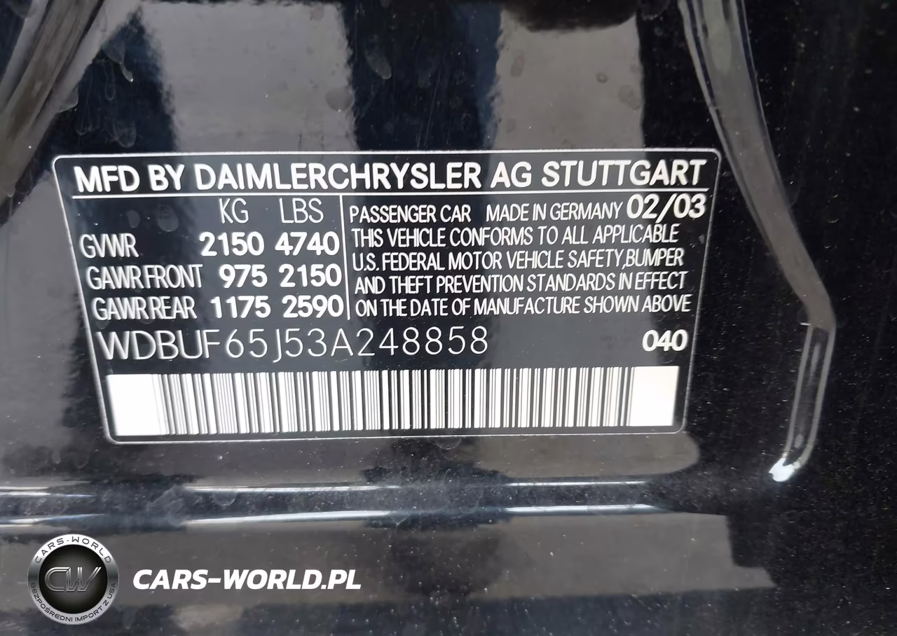 2003 Mercedes-Benz E 320 VIN:WDBUF65J53A248858 - 9
