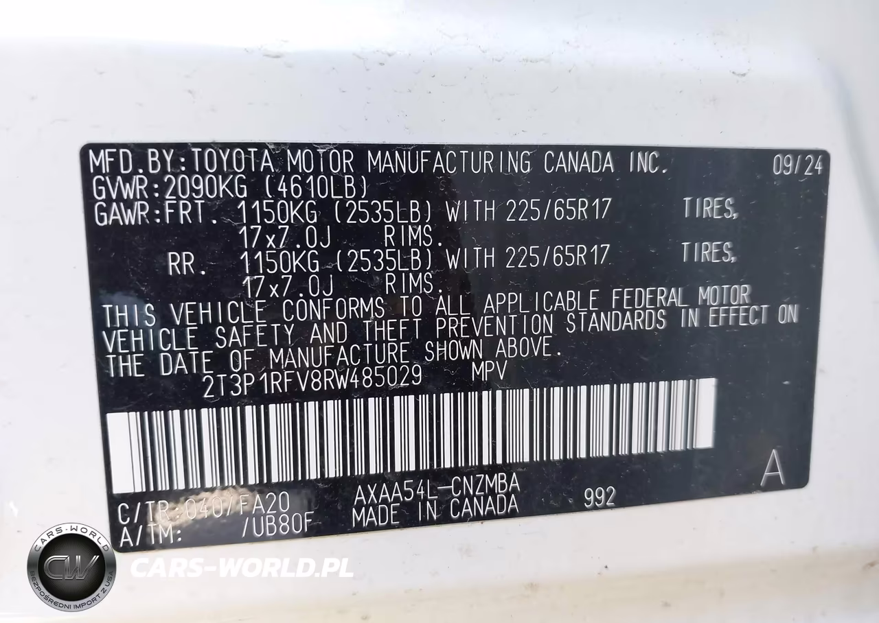 2024 Toyota Rav4 Xle VIN:2T3P1RFV8RW485029 - 9