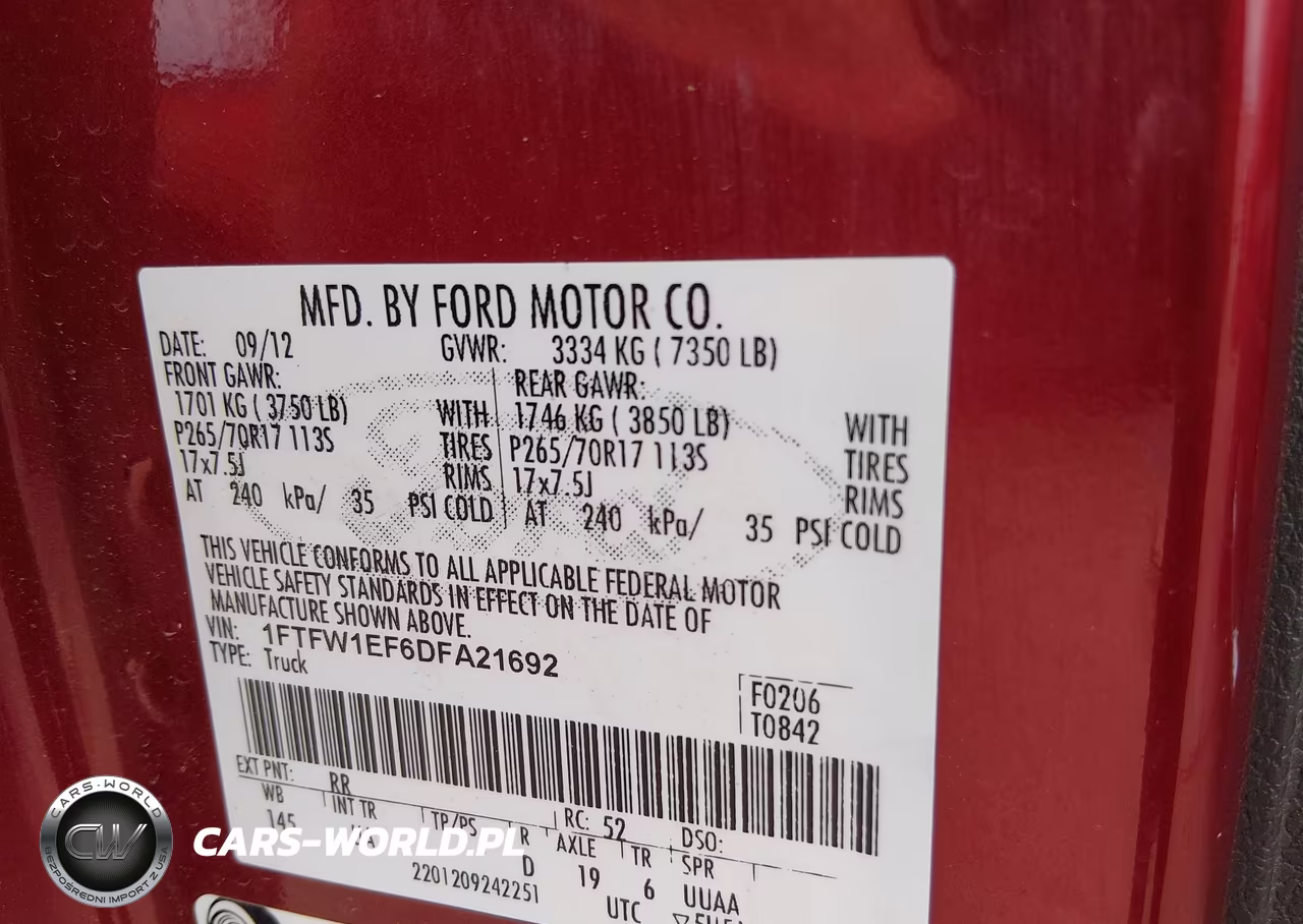 2013 Ford F-150 Xlt VIN:1FTFW1EF6DFA21692 - 9