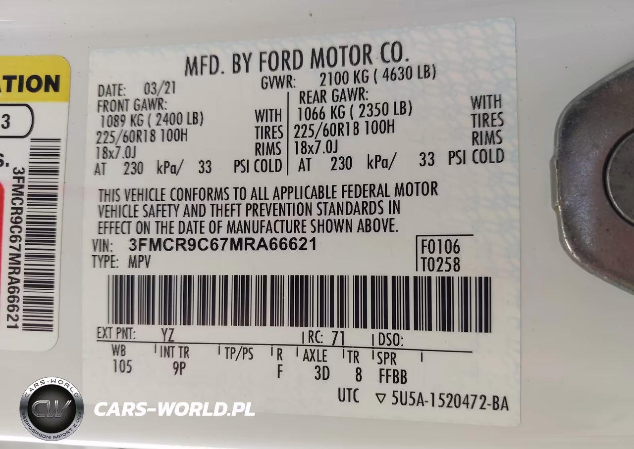 2021 Ford Bronco Sport Outer Banks VIN:3FMCR9C67MRA66621 - 9