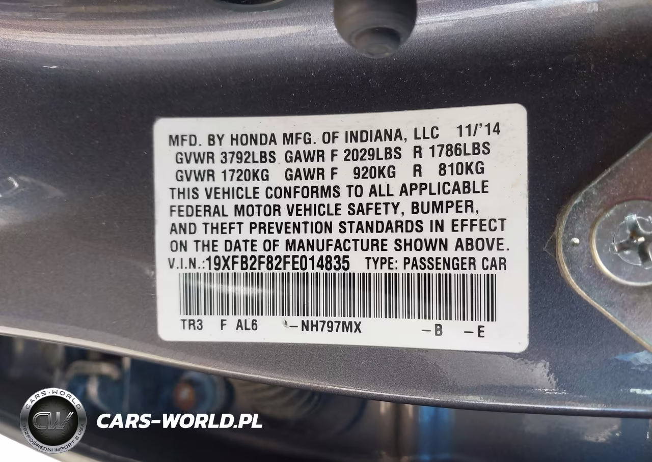 2015 Honda Civic Ex VIN:19XFB2F82FE014835 - 9