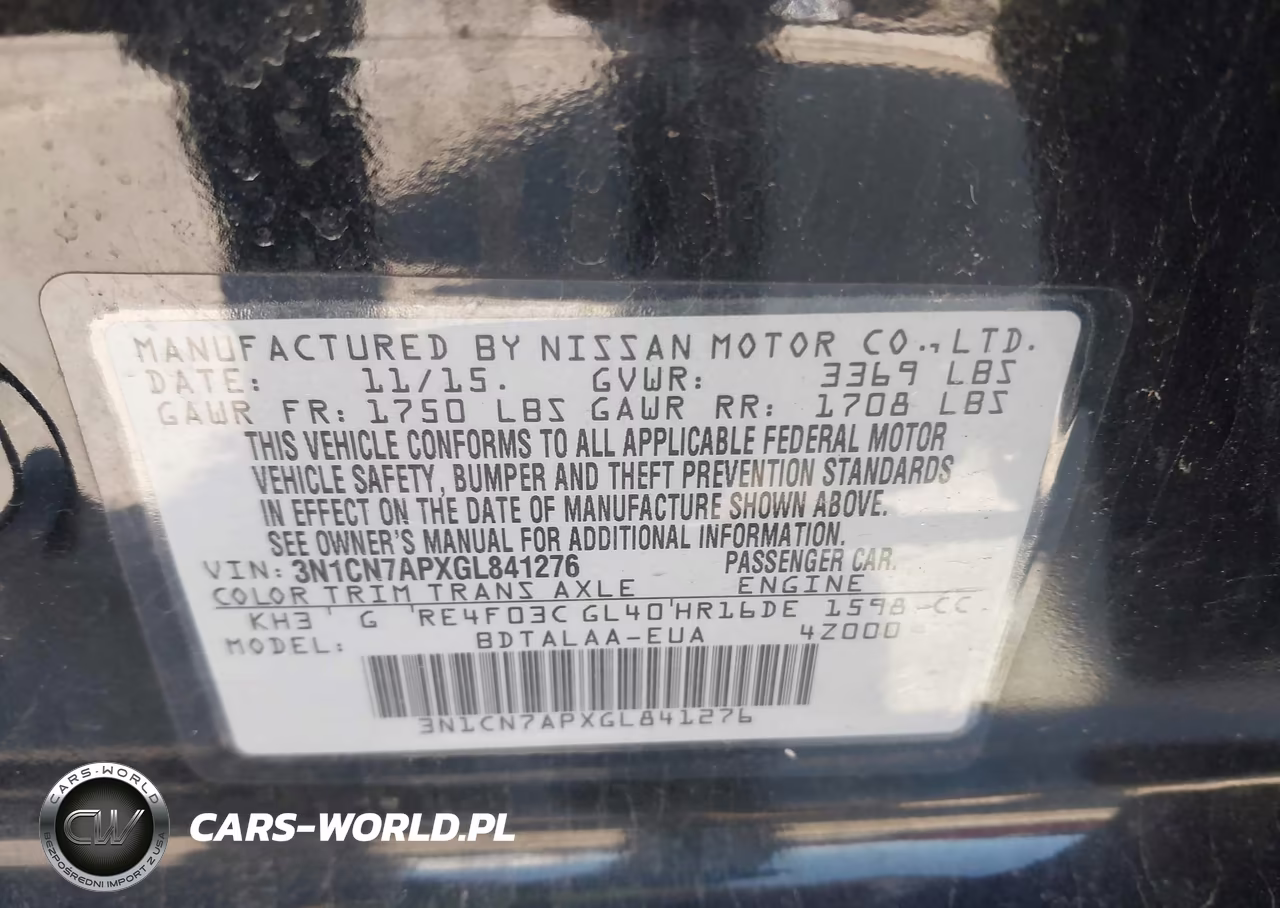 2016 Nissan Versa 1.6 S VIN:3N1CN7APXGL841276 - 9