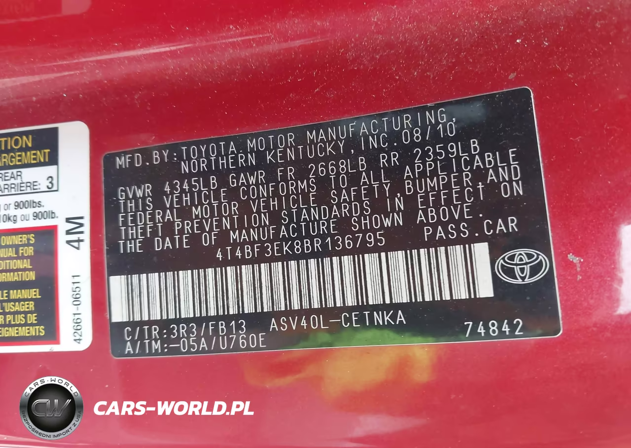 2011 Toyota Camry Le VIN:4T4BF3EK8BR136795 - 9