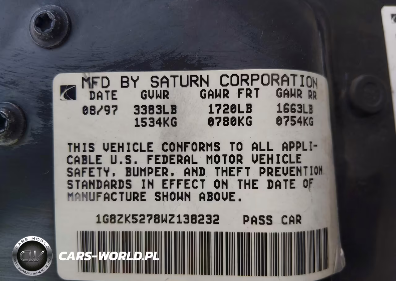 1998 Saturn Sl2 VIN:1G8ZK5278WZ138232 - 9
