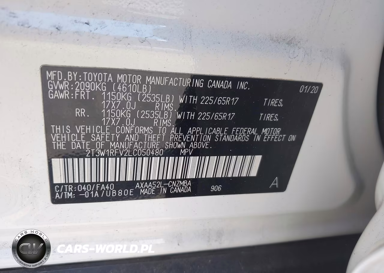 2020 Toyota Rav4 Xle VIN:2T3W1RFV2LC050480 - 9