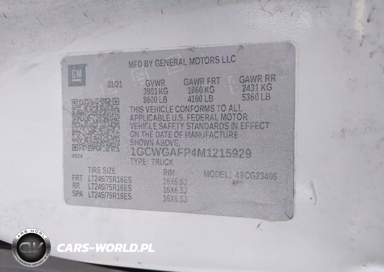 2021 Chevrolet Express Cargo Rwd 2500 Regular Wheelbase Wt VIN:1GCWGAFP4M1215929 - 9