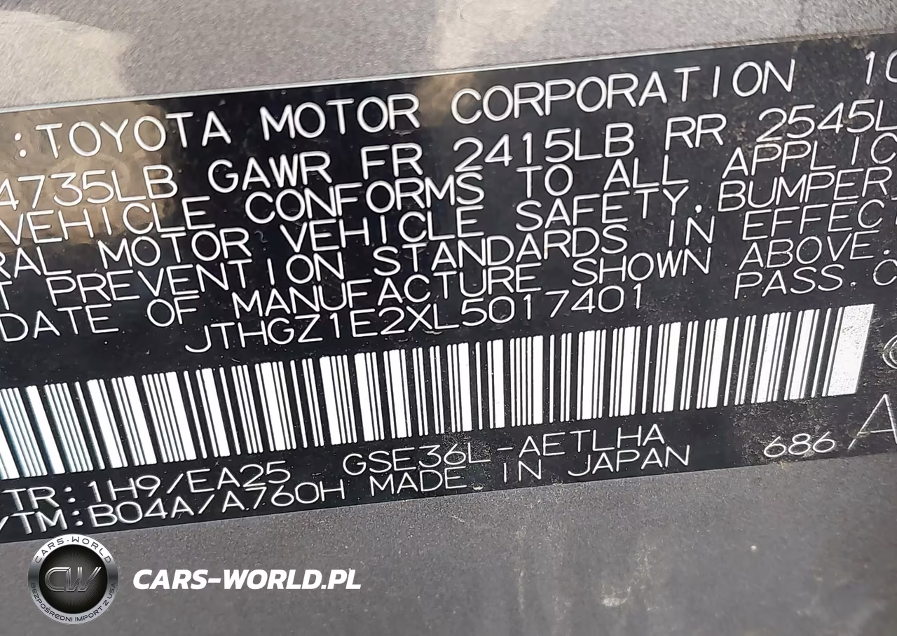 2020 Lexus Is 350 VIN:JTHGZ1E2XL5017401 - 9