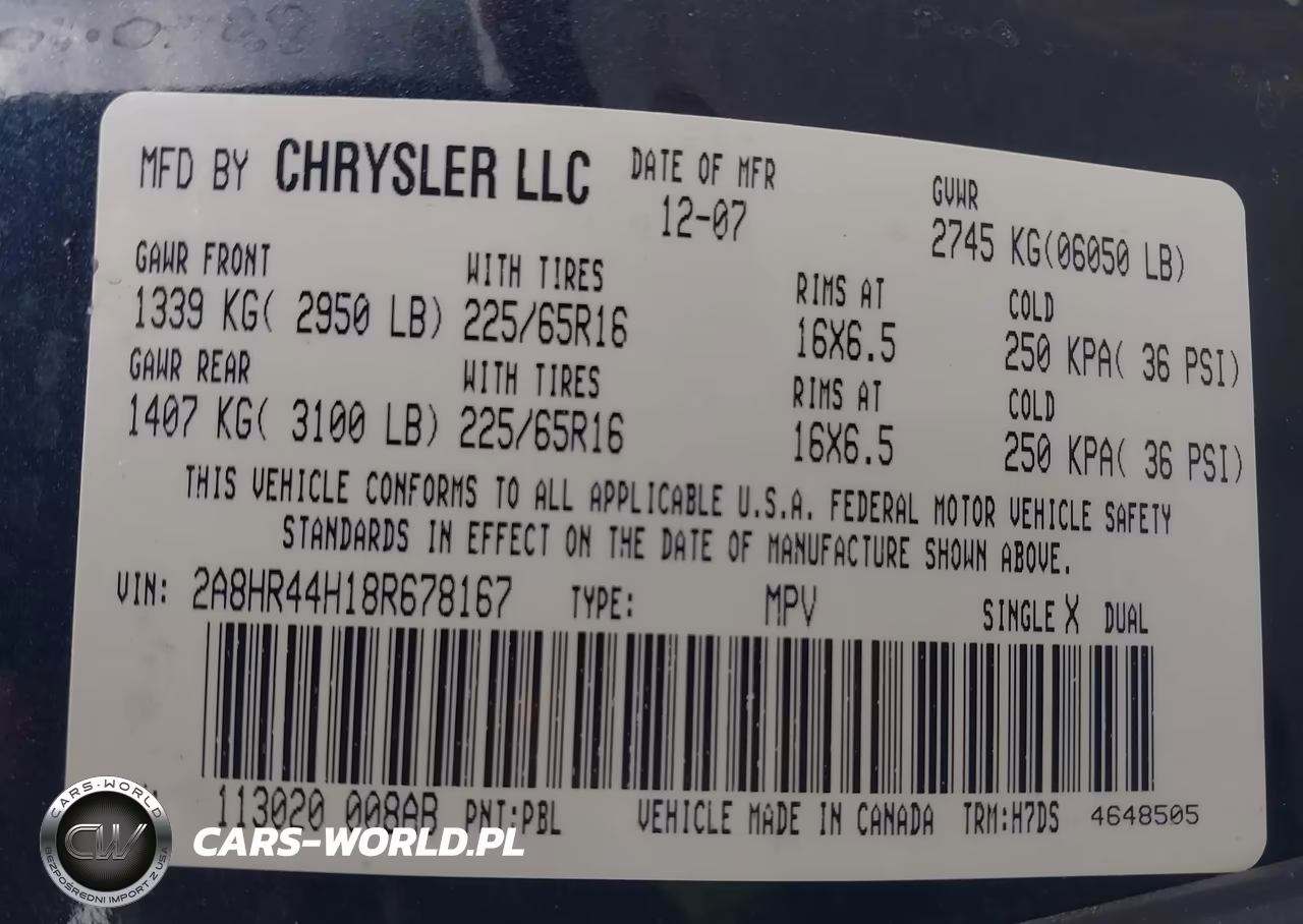 2008 Chrysler Town & Country Lx VIN:2A8HR44H18R678167 - 9