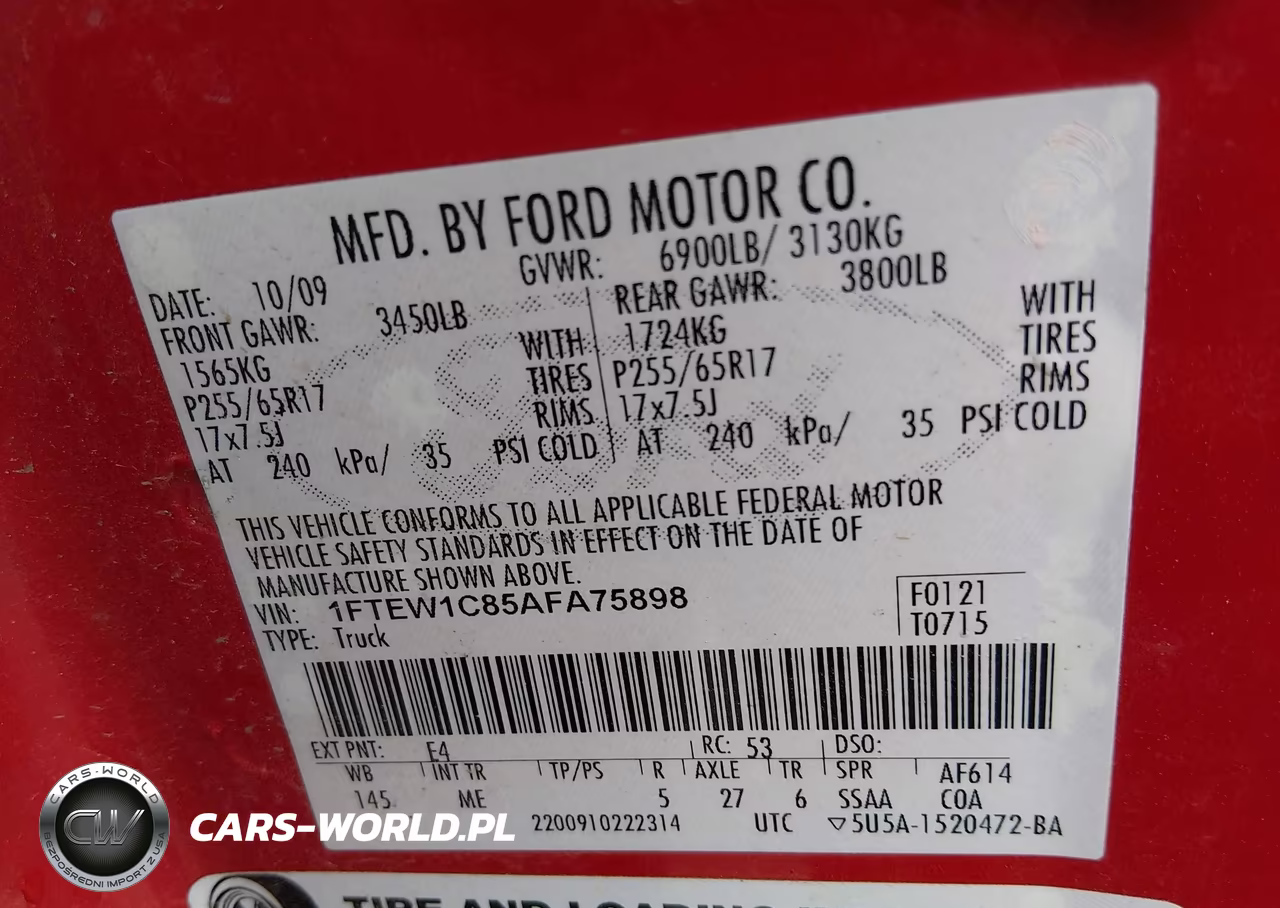 2010 Ford F-150 Xlt VIN:1FTEW1C85AFA75898 - 9