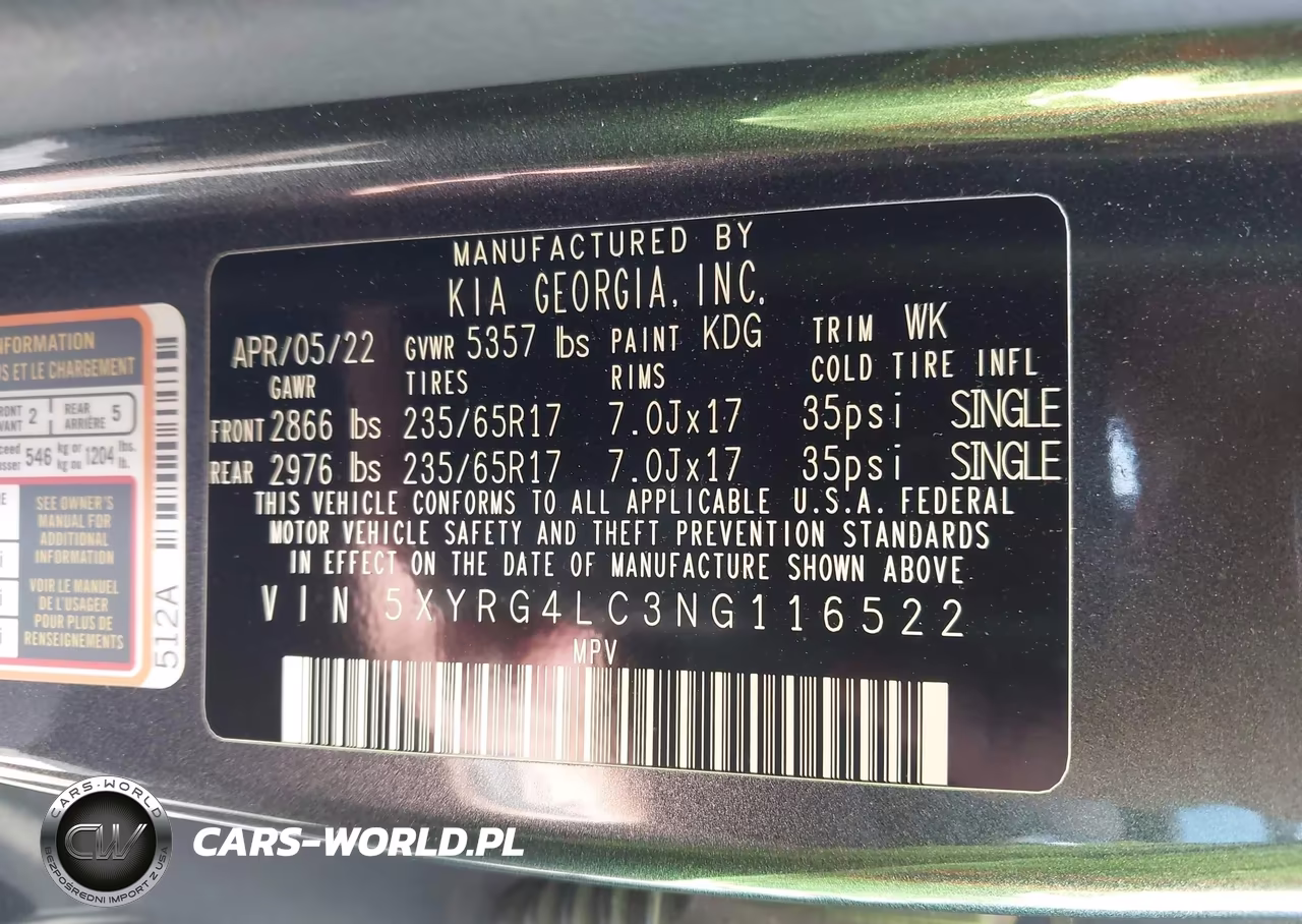 2022 Kia Sorento Lx VIN:5XYRG4LC3NG116522 - 9