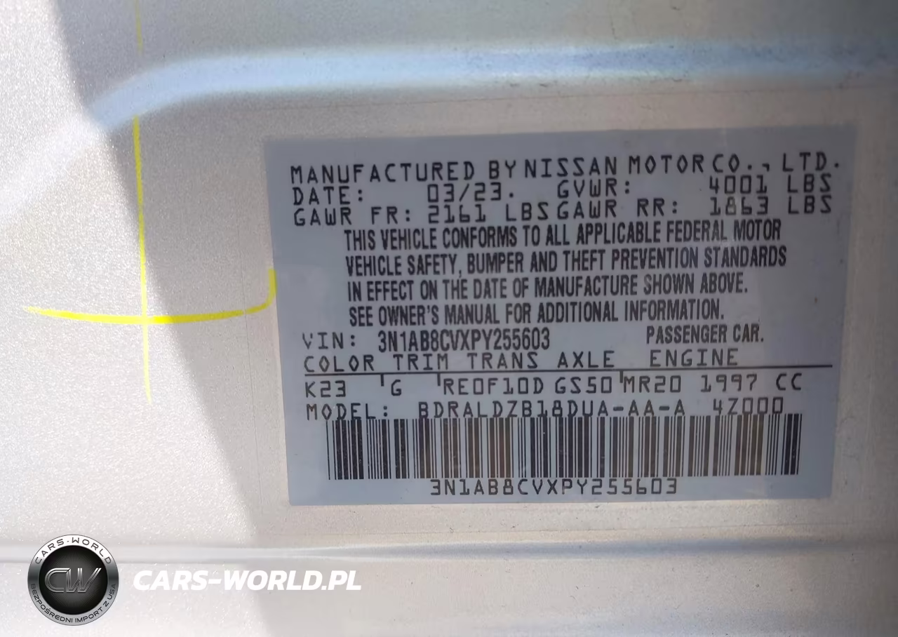 2023 Nissan Sentra Sv Xtronic Cvt VIN:3N1AB8CVXPY255603 - 9