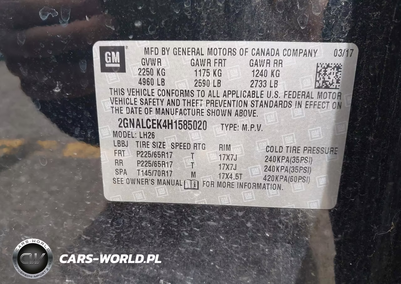 2017 Chevrolet Equinox Lt VIN:2GNALCEK4H1585020 - 9