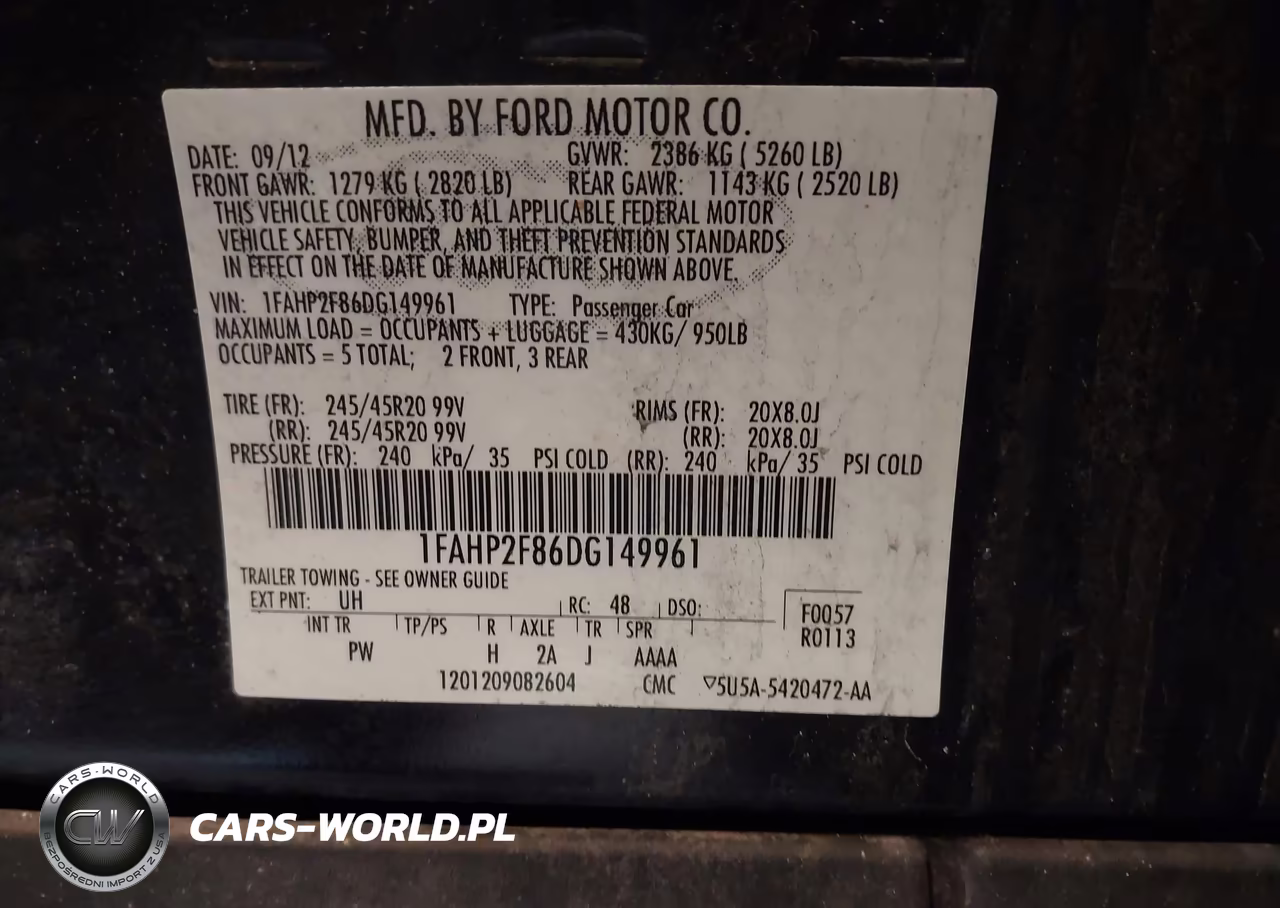2013 Ford Taurus Limited VIN:1FAHP2F86DG149961 - 9