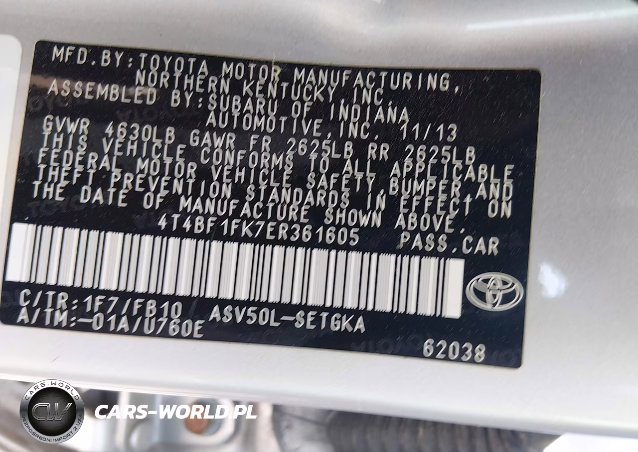 2014 Toyota Camry Xle VIN:4T4BF1FK7ER361605 - 9