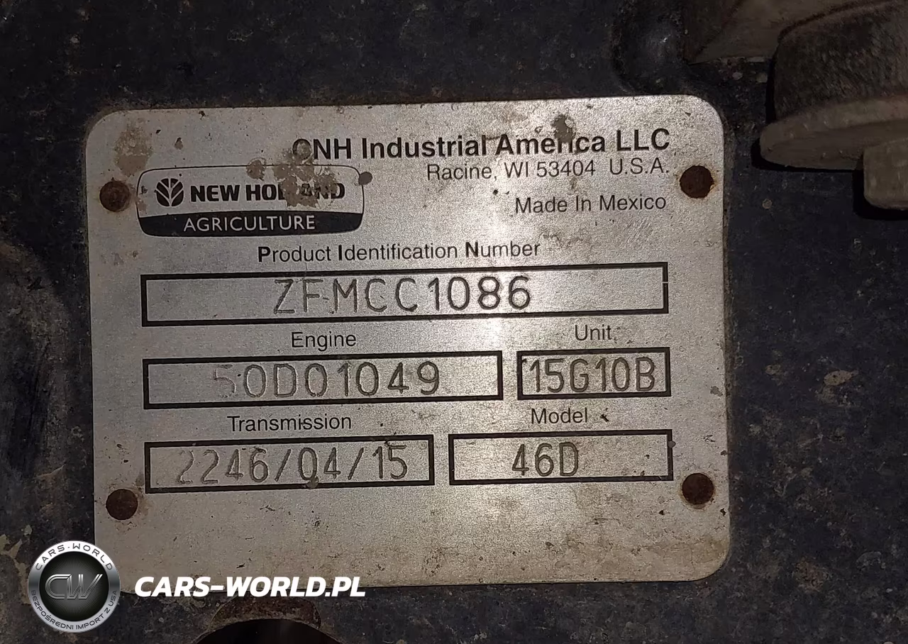 2015 New Holland 46D Tractor VIN:ZFMCC1086 - 9